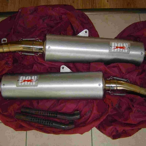 mooie titanium BOS dempers met db killers voor vtr firestorm
