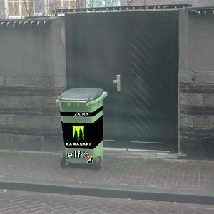 Vuilnisbakkezaki_gespoten.JPG